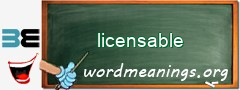 WordMeaning blackboard for licensable